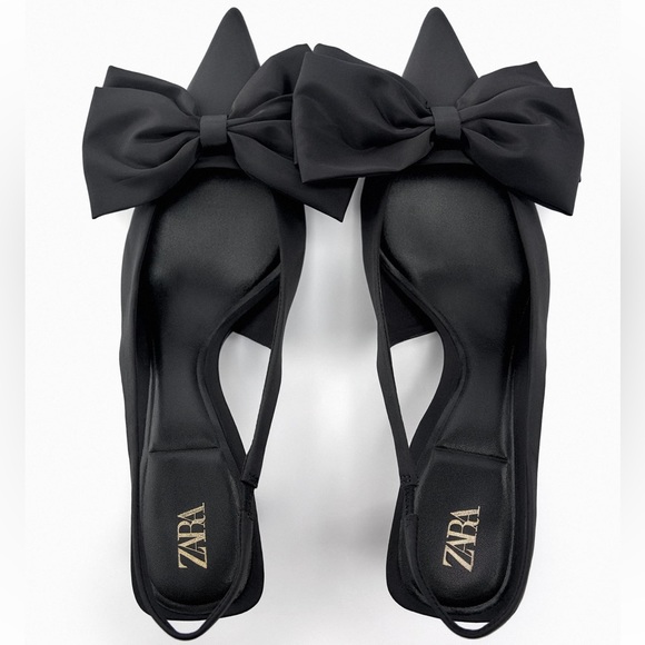 Zara Shoes - ZARA SLINGBACK HEELS WITH BOW